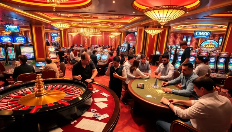 Experience the excitement of CM88 with players engaged in thrilling casino games.