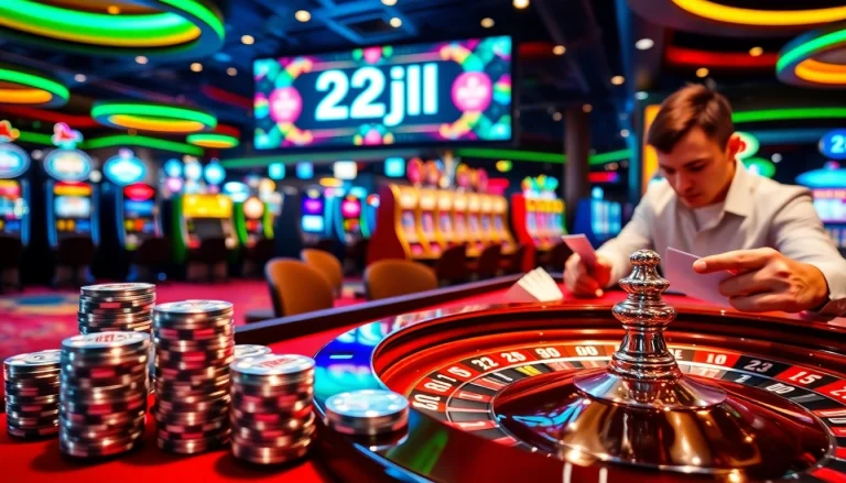Experience the thrill of gambling with 22jl at a luxurious casino setting.