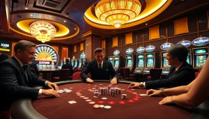 Xx88 players engaging in high-stakes poker with vibrant casino elements