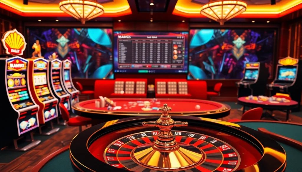 Experience high-stakes gaming at https://123b.ing/ with vibrant slot machines and gambling tables.
