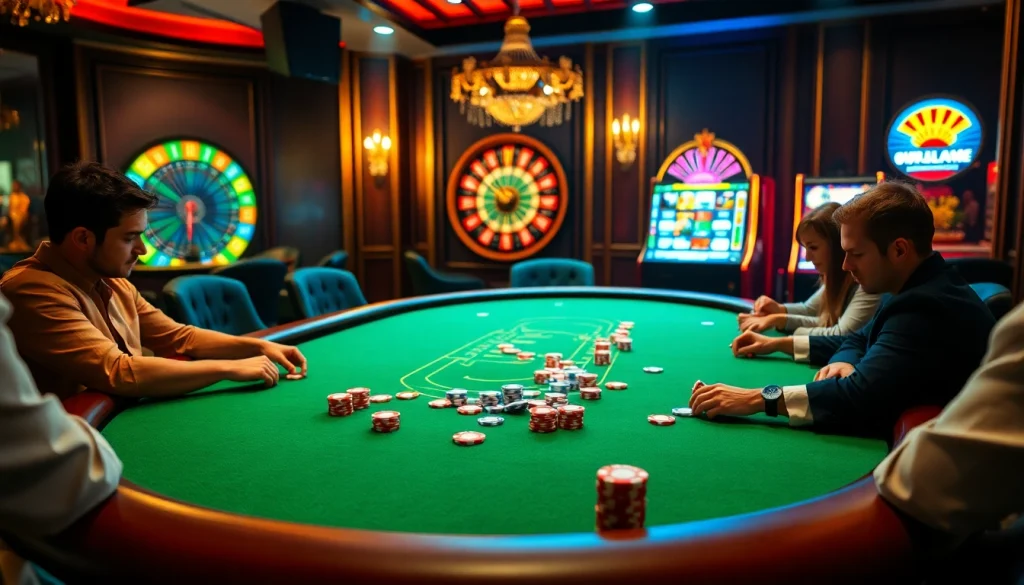 Engaging gamblers at a luxurious poker table, showcasing the excitement of https://pg88.cafe/ casino gaming.