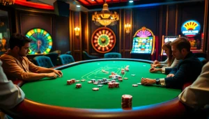 Engaging gamblers at a luxurious poker table, showcasing the excitement of https://pg88.cafe/ casino gaming.