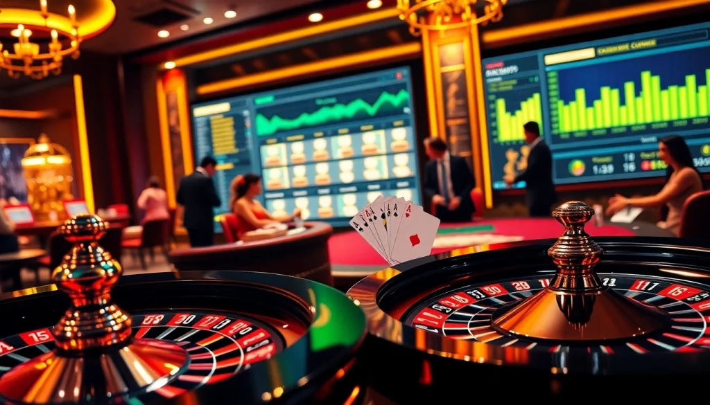 Online gambling platform showcasing 包网 services with roulette wheel and poker table, highlighting excitement and strategy.