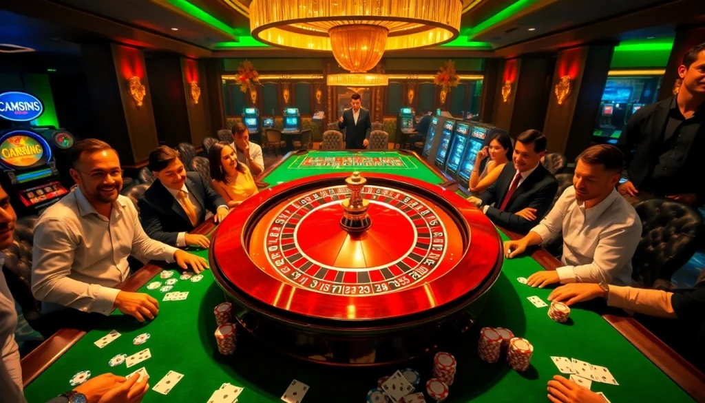 Experience thrilling gameplay at XX88 with vibrant casino elements and excited players.