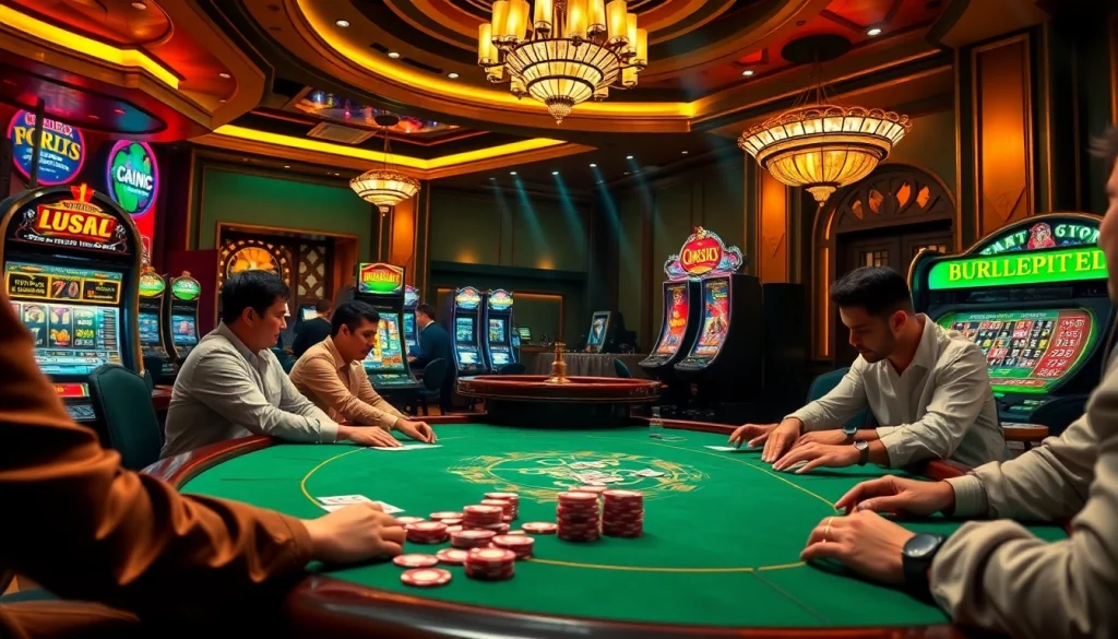 Experience thrilling gameplay at https://buildtech.in.net/ with poker tables and vibrant casino atmosphere.