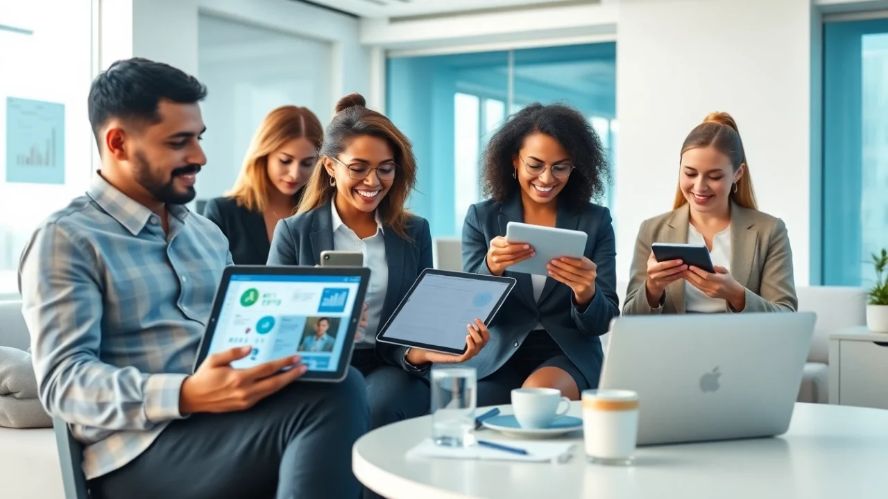 通过wps下载优化您的工作流程，多种专业人士在现代办公室中使用WPS Office进行协作工作。