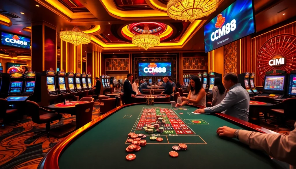 CM88 players enjoying a vibrant casino atmosphere with exciting games.
