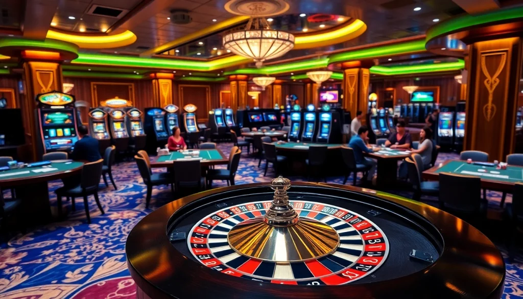 Experience the excitement of lucky88 trang chủ with vibrant casino action featuring roulette and card games.