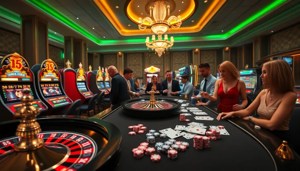 Players enjoying thrilling games at https://68vip.co/ casino with vibrant tables and slots.