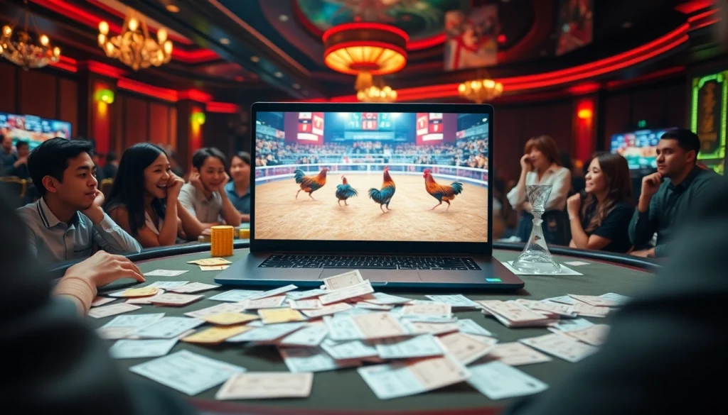 xem live đá gà hôm nay with enthusiastic gamblers engaging on advanced online platforms.