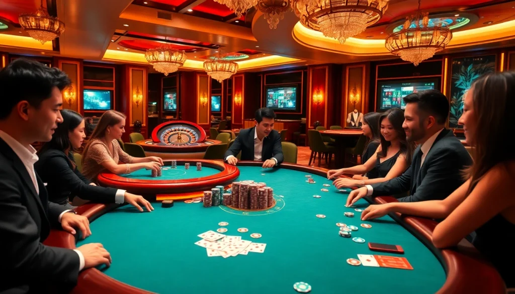Experience thrilling gameplay on trang chủ 123ga with vibrant poker and casino scenes that capture excitement.
