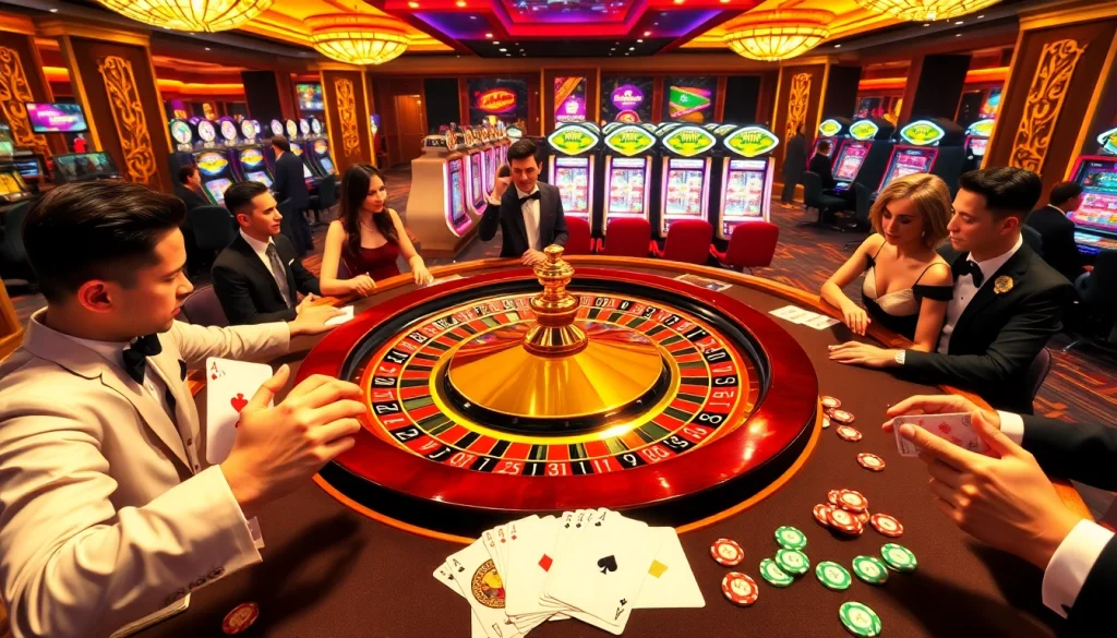Experience thrilling casino gaming at https://cm88seo.com/ with a vibrant roulette wheel and stylish players.