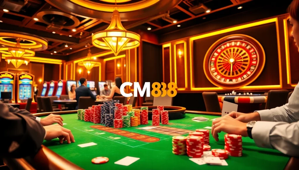 Experience excitement at the CM88 casino with vibrant poker tables and thrilling gameplay.