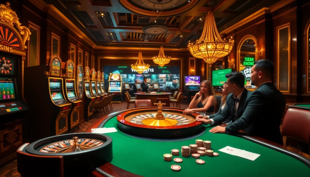 Experience the thrill of winning with https://68vip.sh/ at a glamorous casino setting featuring poker tables and roulette wheels.