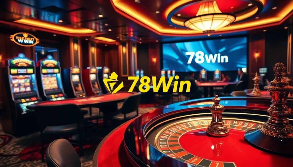 Experience thrilling gameplay at 78Win with vibrant casino elements and exciting betting tables.