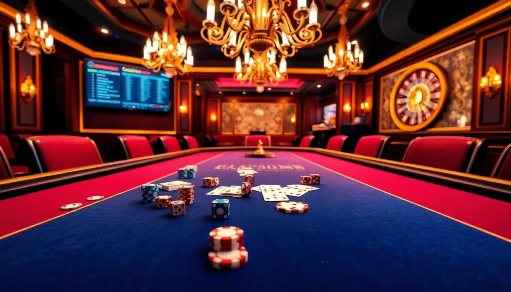 Engaging online poker experience at https://68vip.bz/, showcasing vibrant chips and cards on a luxurious table.