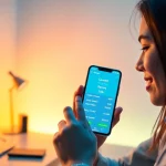 快连官网手机应用在现代办公环境中展示网络速度和连接功能的智能手机界面。